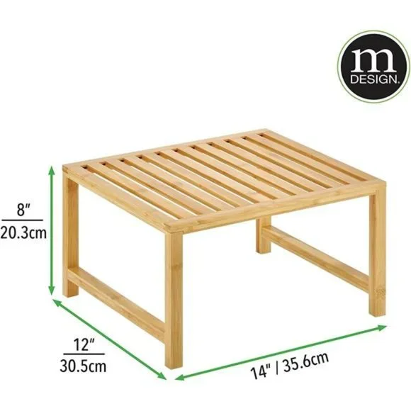Wooden Stackable Storage Shelf - Food and Kitchen Organizer - 2 Pack - Bamboo